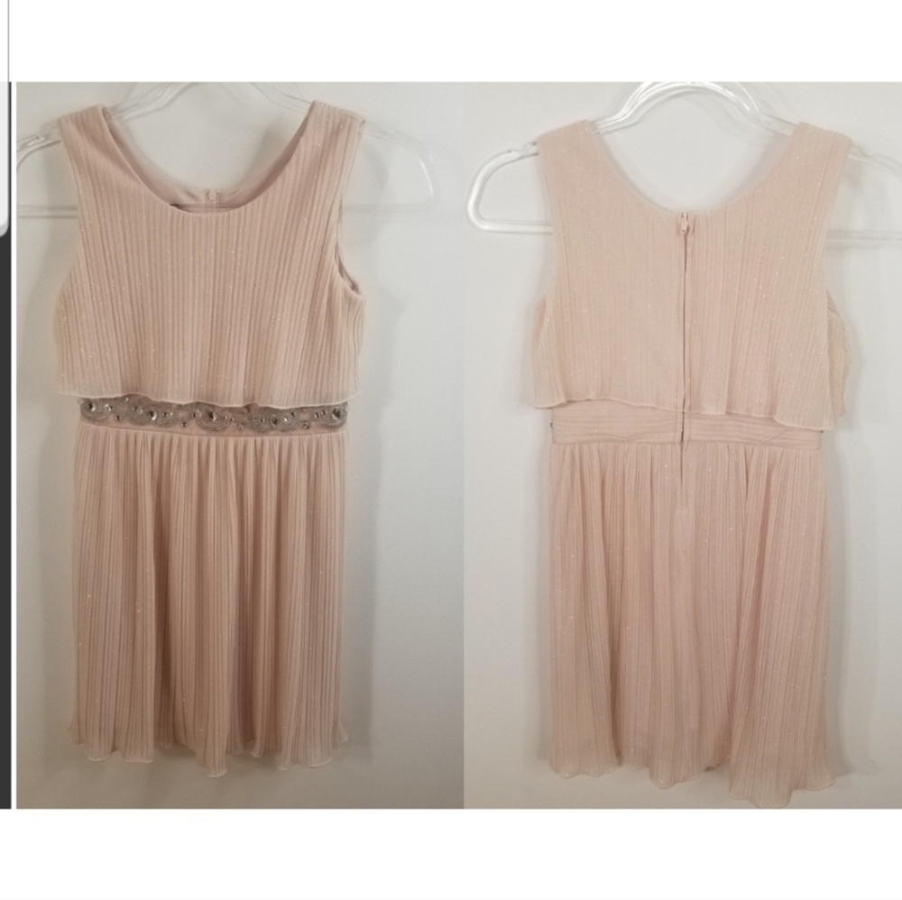 BCX Girl blush pink embelished dress size 8